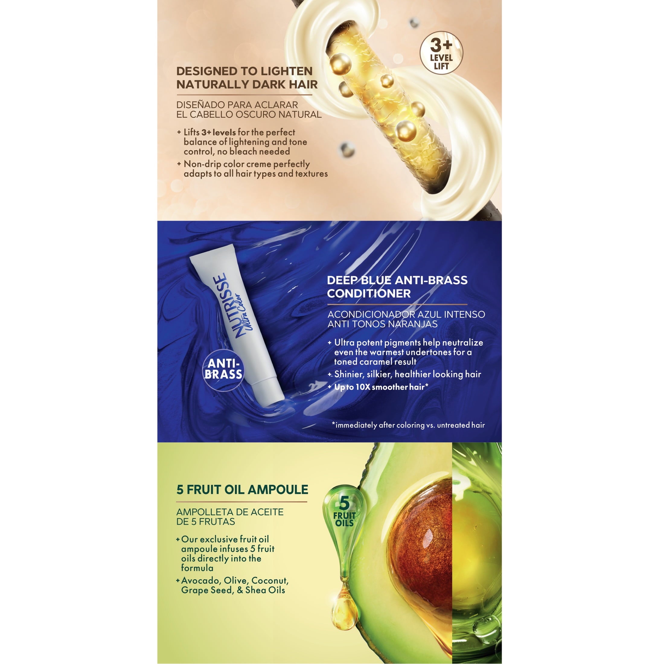 Garnier Nutrisse Ultra Color Nourishing Bold Permanent Hair Color Creme, LC1 Light Brown, 1 Kit
