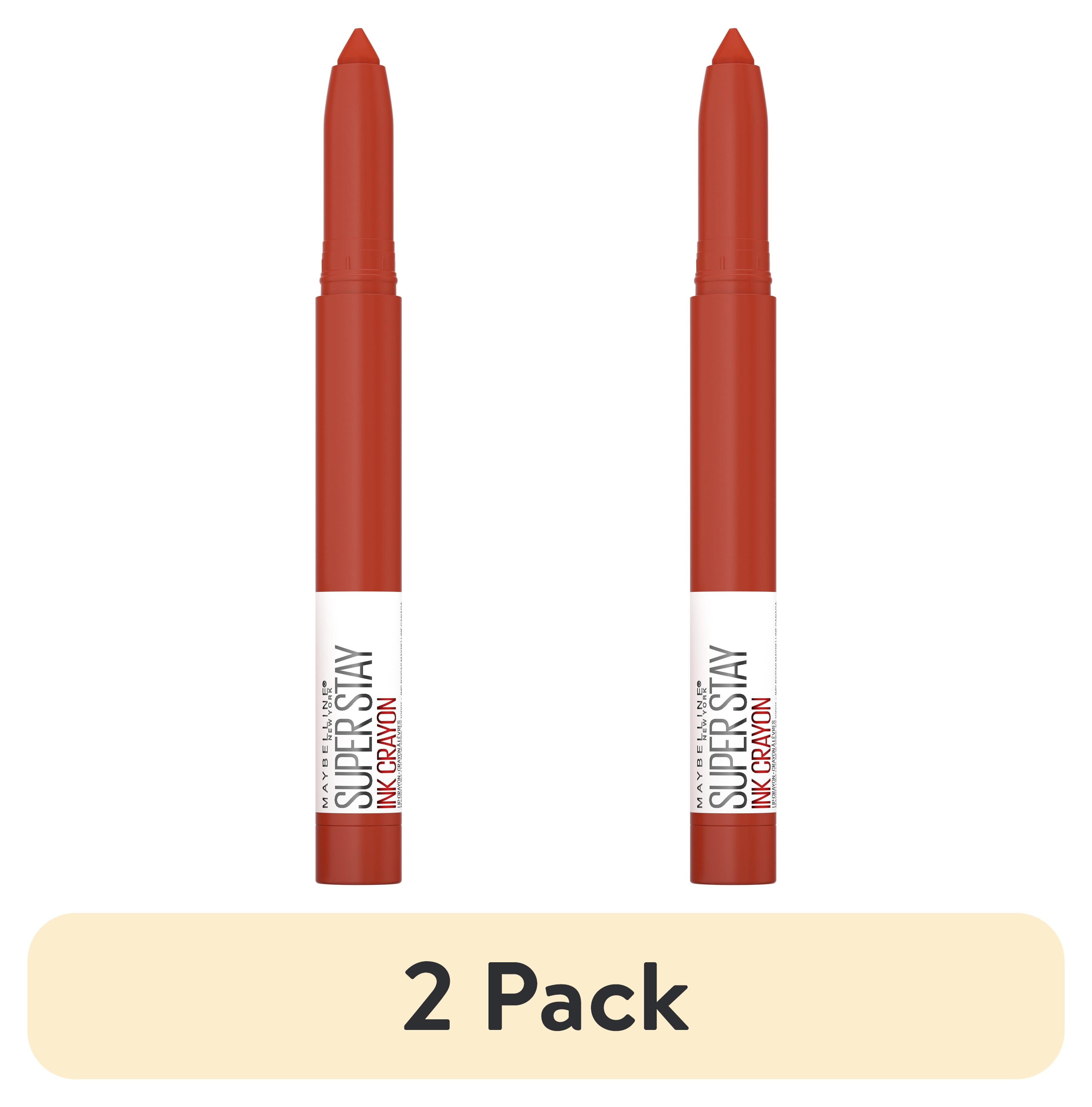 (2 pack) Maybelline SuperStay Ink Crayon Lipstick, Matte Longwear Lipstick Makeup, Rise to the Top, 0.04 oz