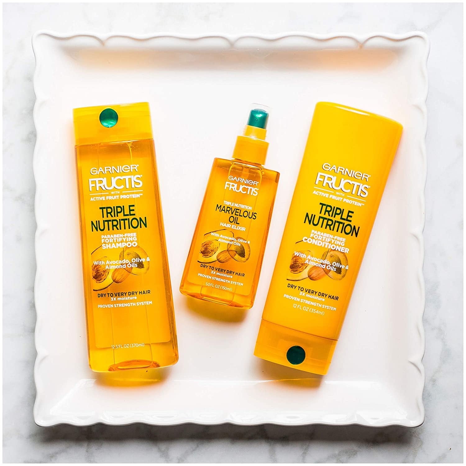 Garnier Fructis Conditioner Triple Nutrition w/ Olive & Almond Oils, 21oz