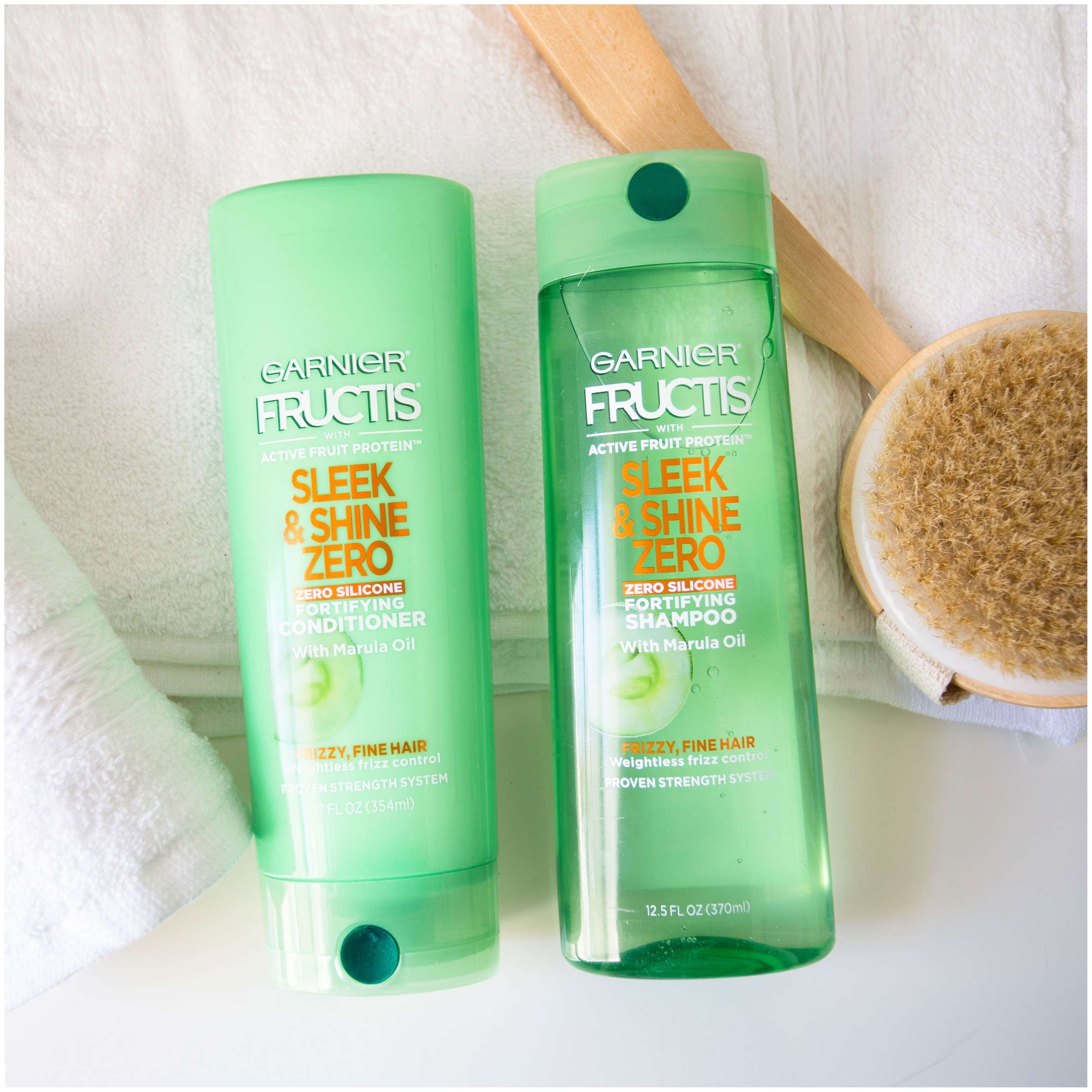 Garnier Fructis Vegan Formula Sleek & Shine Zero Conditioner, 12 Oz Each
