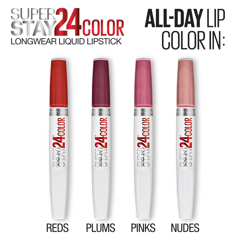 Maybelline SuperStay 24 2-Step Liquid Lipstick Makeup, Everlasting Wine, 1 kit