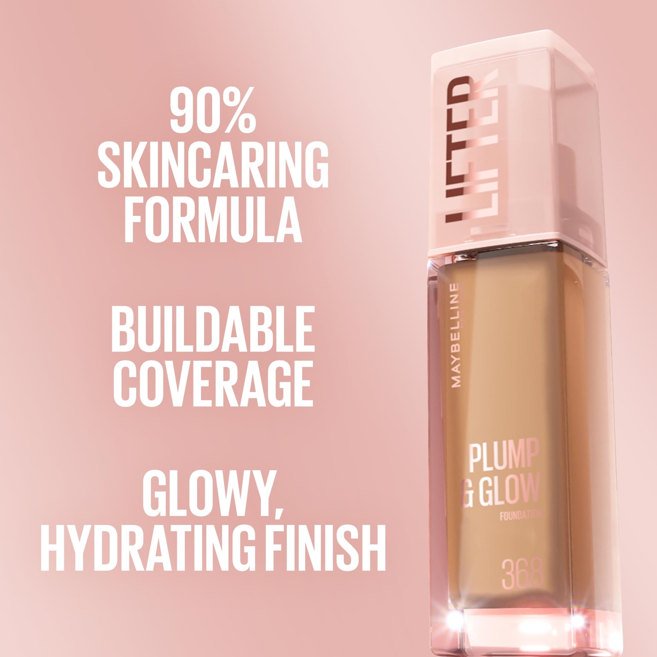 Maybelline Lifter Plump & Glow Foundation, Hyaluronic Acid, 112 Neutral, 1 Piece