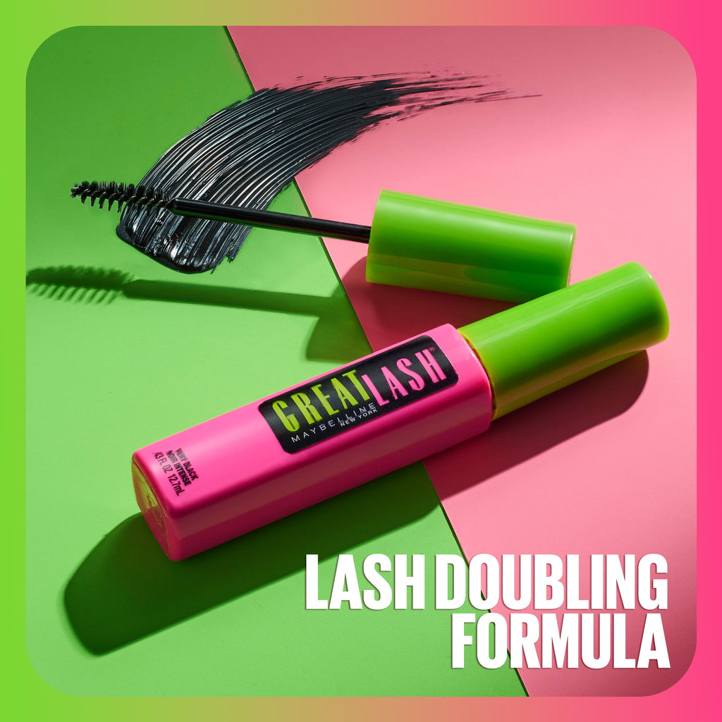 Maybelline Great Lash Volumizing Washable Mascara, Brownish Black, 0.43 fl oz