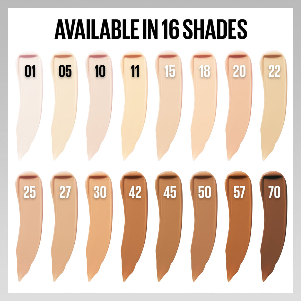 Maybelline Super Stay Active Wear Liquid Concealer, Full Coverage, Up to 30HR Wear, 05, 0.33 fl oz