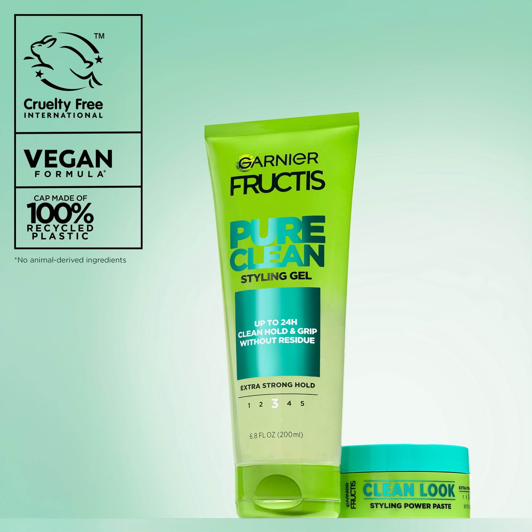 (3 pack) Garnier Fructis Style Pure Clean Styling Hair Gel, 6.8 fl. oz.