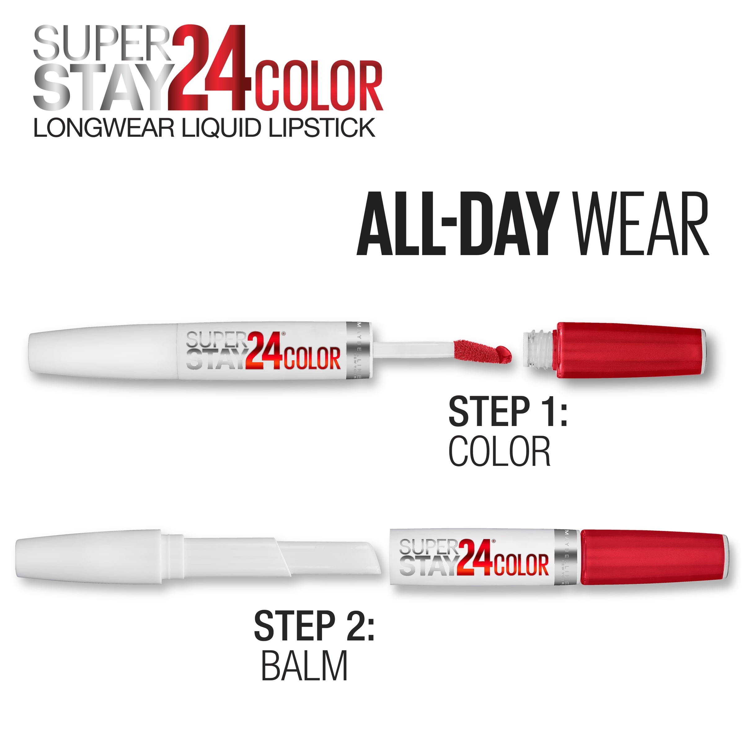 Maybelline Super Stay 24 2-Step Liquid Lipstick Makeup, So Pearly Pink, 1 kit