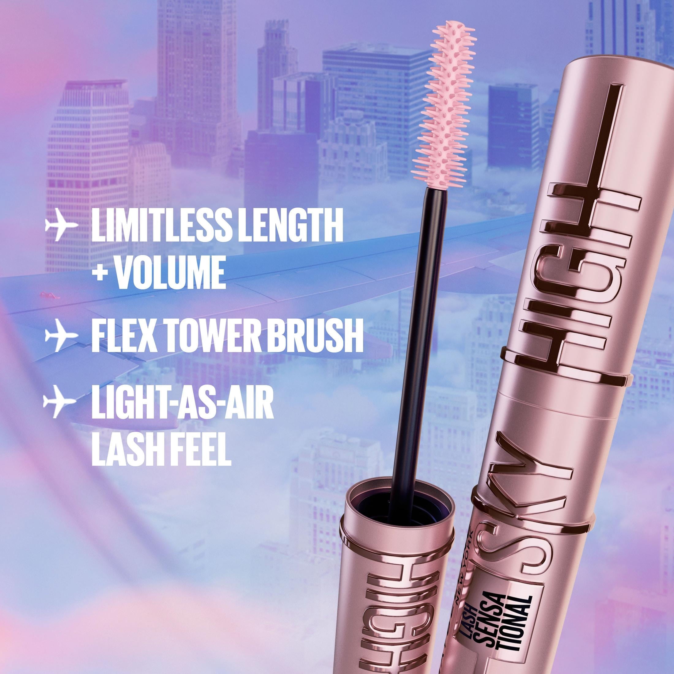(2 pack) Maybelline Lash Sensational Sky High Washable Mascara, Blue Mist