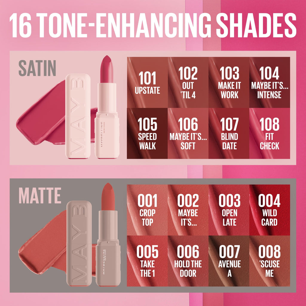 Maybelline Serum Lipstick, Matte Finish, Oil-Blend and Hyaluronic Acid, 004 Wild Card, 0.12 oz