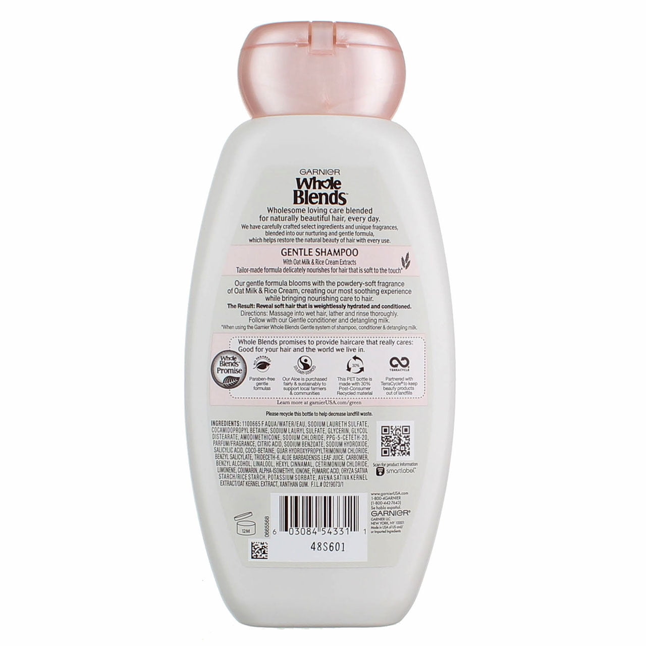 Garnier Whole Blends Gentle Oat Milk & Rich Cream Extracts Shampoo, 12.5 fl oz (6 pack)