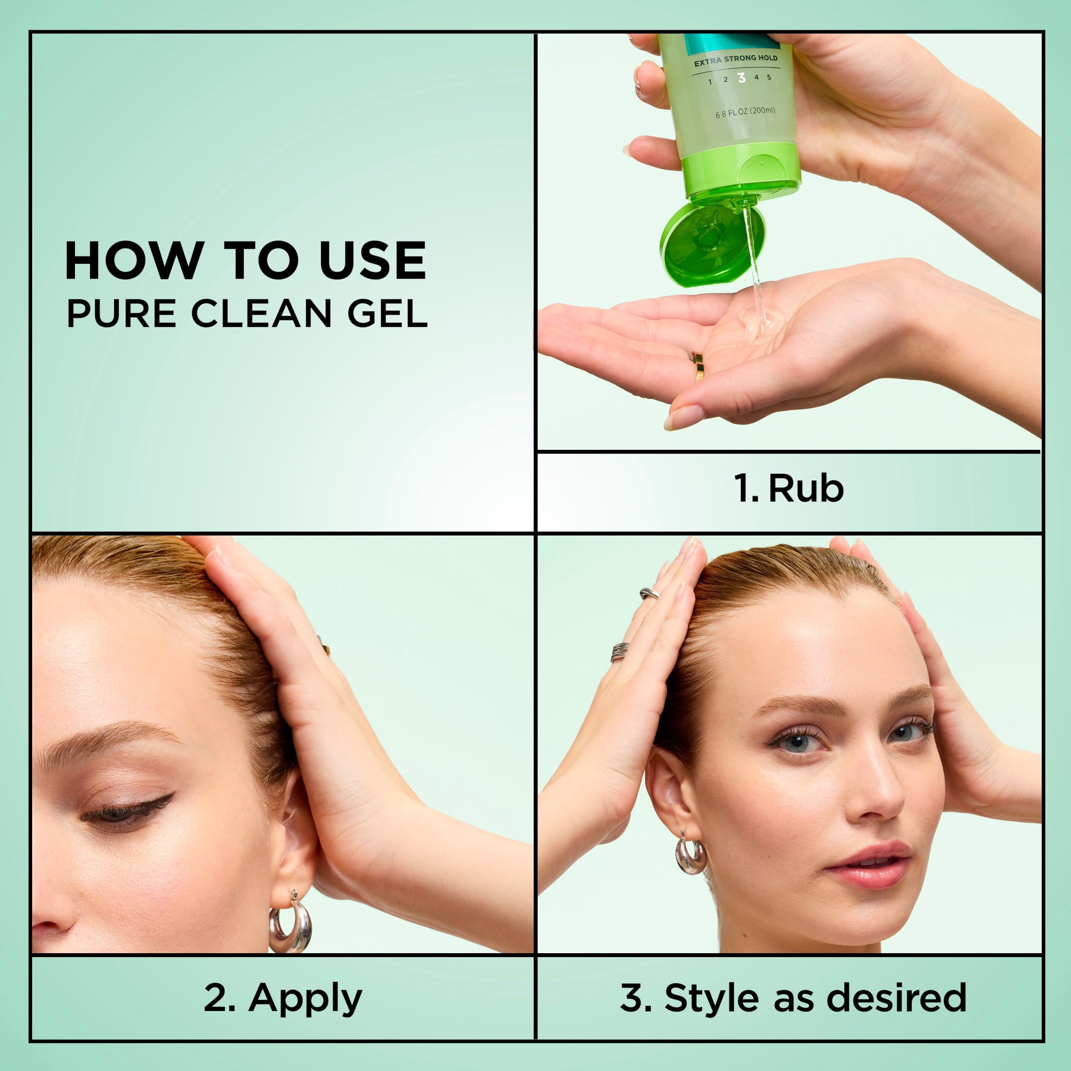 (6 pack) Garnier Fructis Style Pure Clean Styling Hair Gel, 6.8 fl. oz.