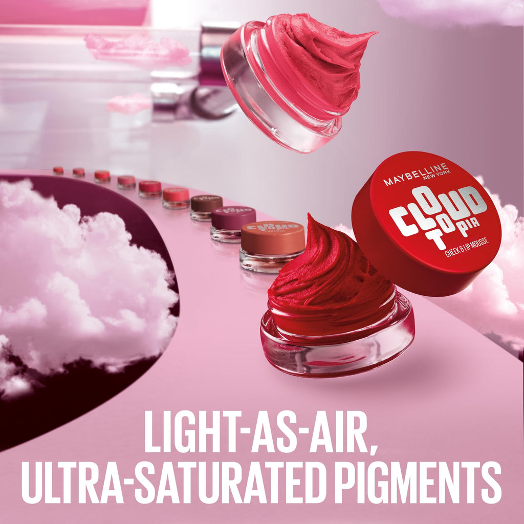 Maybelline Cloudtopia Whipped Matte Cheek and Lip Mousse Blush, Coral Illusion, 2.03 fl oz