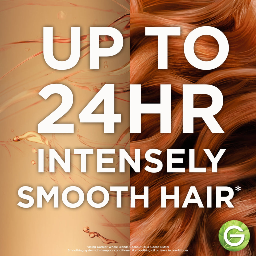 (2 pack) Garnier Whole Blends Leave in Frizz Control Conditioner, Coconut Oil Cocoa Butter, All Hair Types 5 fl oz