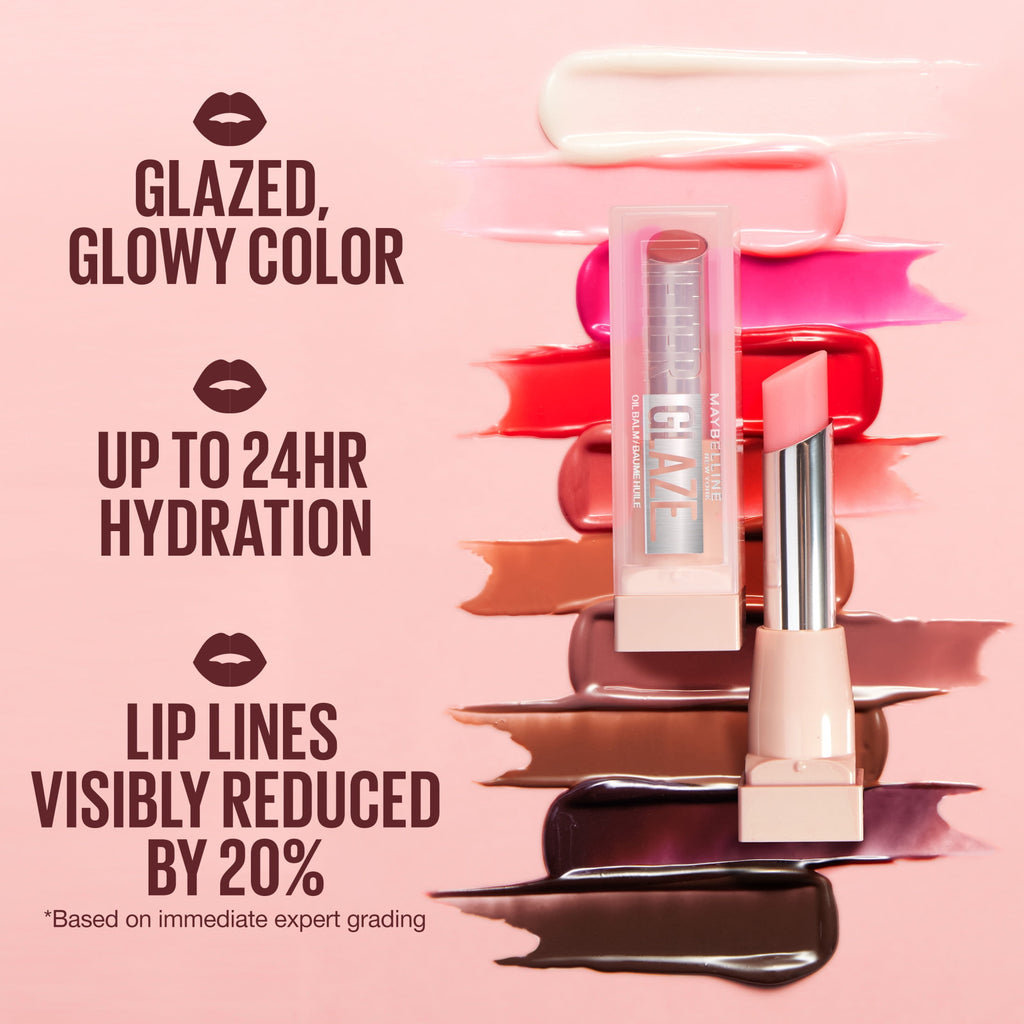 Maybelline Lifter Glaze Hydrating Lip Gloss Oil Balm with Hydrating Oil Blend, Peach Quench, 0.1 oz