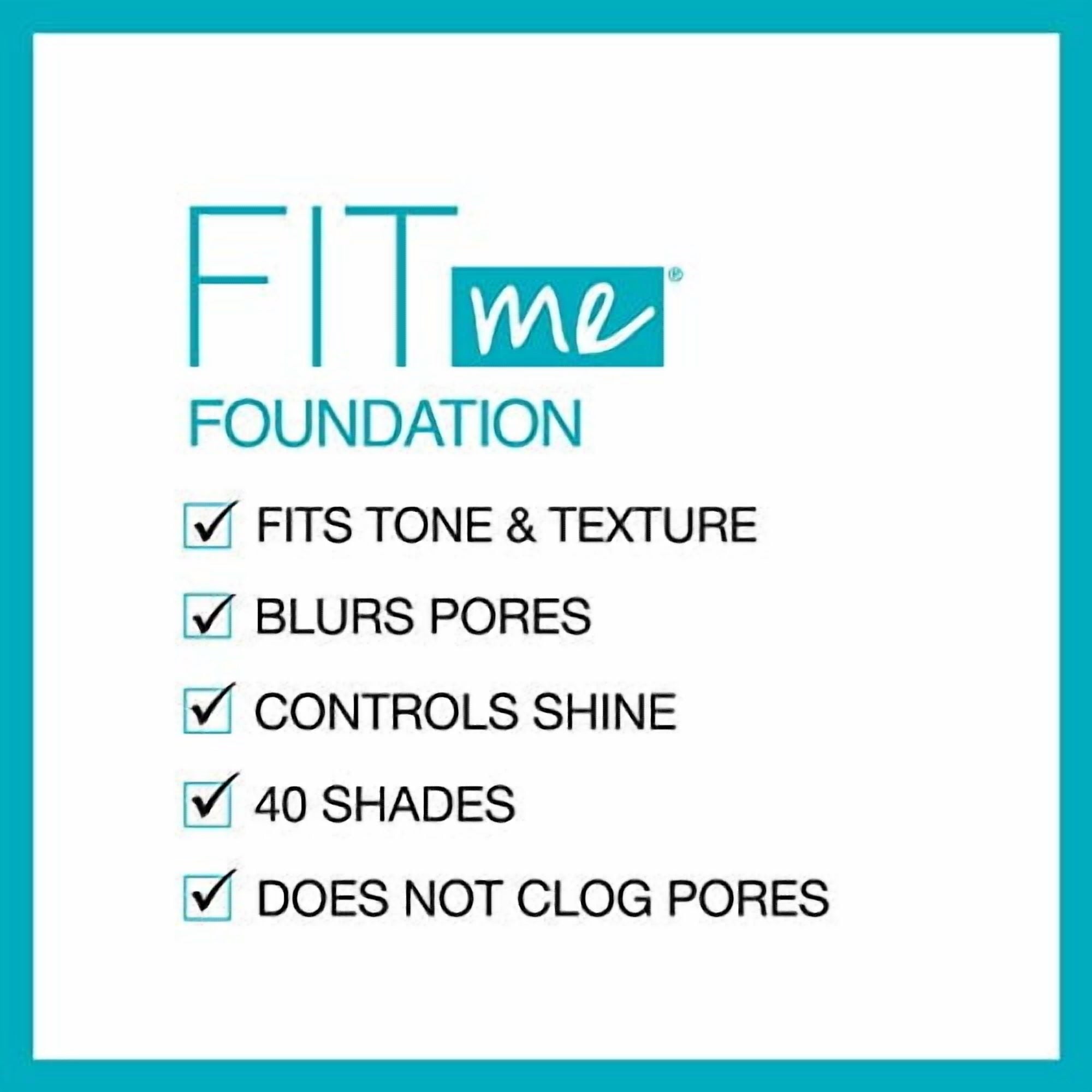 Maybelline Fit Me Matte + Poreless Normal to Oily Liquid Foundation with Clay, 110 Porcelain